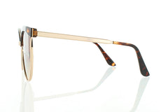 Women's Flat Tortoise Browline Sunglasses with Brown Lens 100% UV400