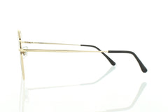 Gold Flat Aviator Sunglasses with Light Brown Lens 100% UV400