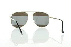 Gold Aviator Sunglasses with Striped Blue Mirror Lens 100% UV400