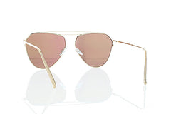 Flat Gold Tear Aviator Sunglasses with Pink Lens 100% UV400 …