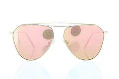 Flat Gold Tear Aviator Sunglasses with Pink Lens 100% UV400 …