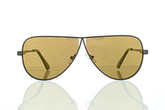 Flat Black Tear Drop Aviator Sunglasses with Brown Lens 100% UV400