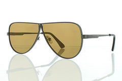 Flat Black Tear Drop Aviator Sunglasses with Brown Lens 100% UV400