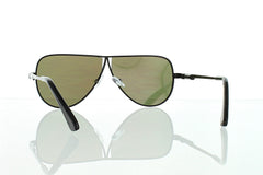 Flat Black Tear Drop Aviator Sunglasses with Orange Lens 100% UV400