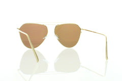 Flat Gold Tear Aviator Sunglasses with Green Lens 100% UV400